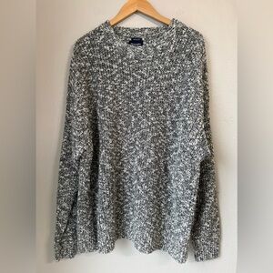 Abercrombie & Fitch Marled Knit Sweater Gray Mens Size XL Tall Oversized